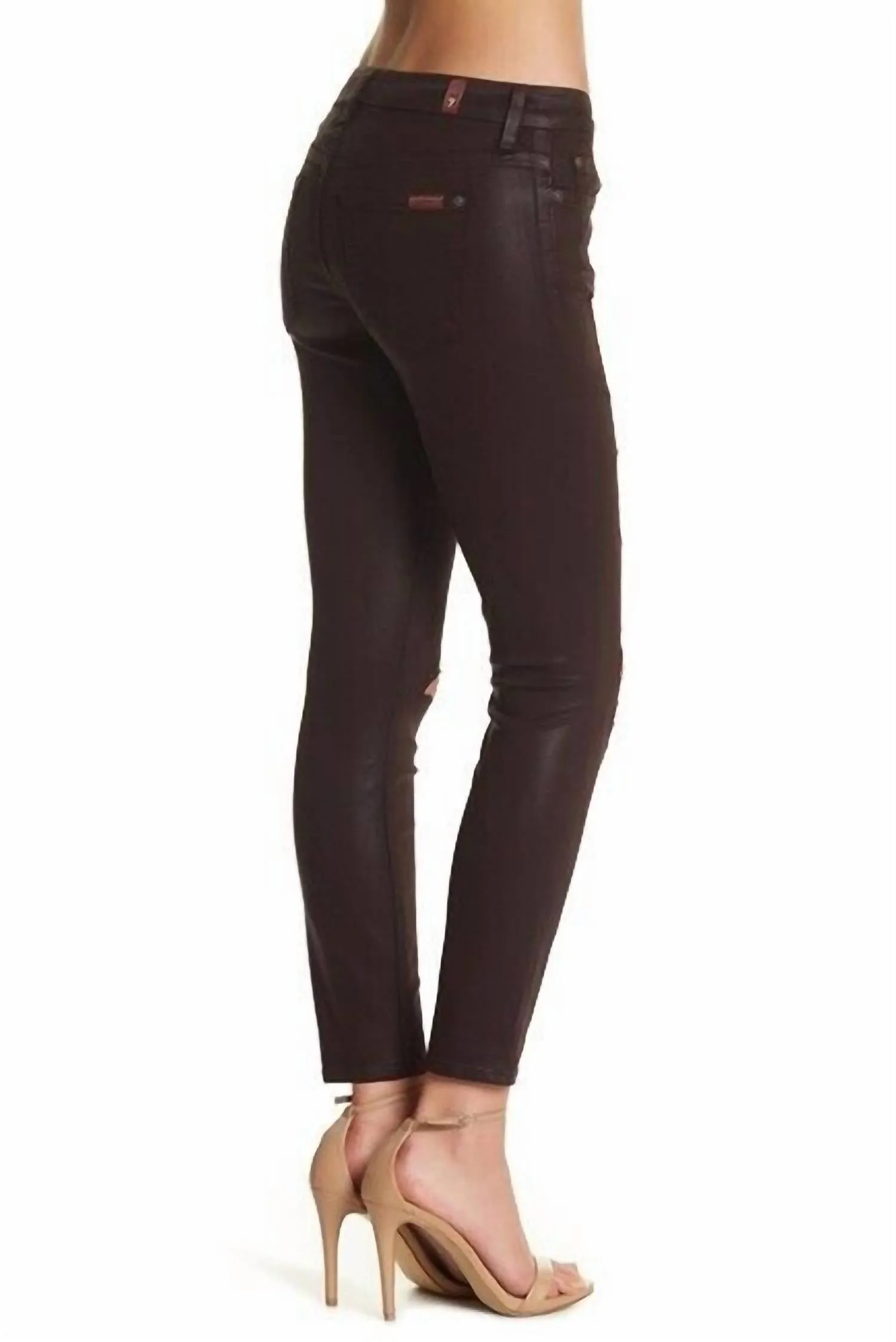 7 For All Mankind - Skinny Coated Distressed Jeans