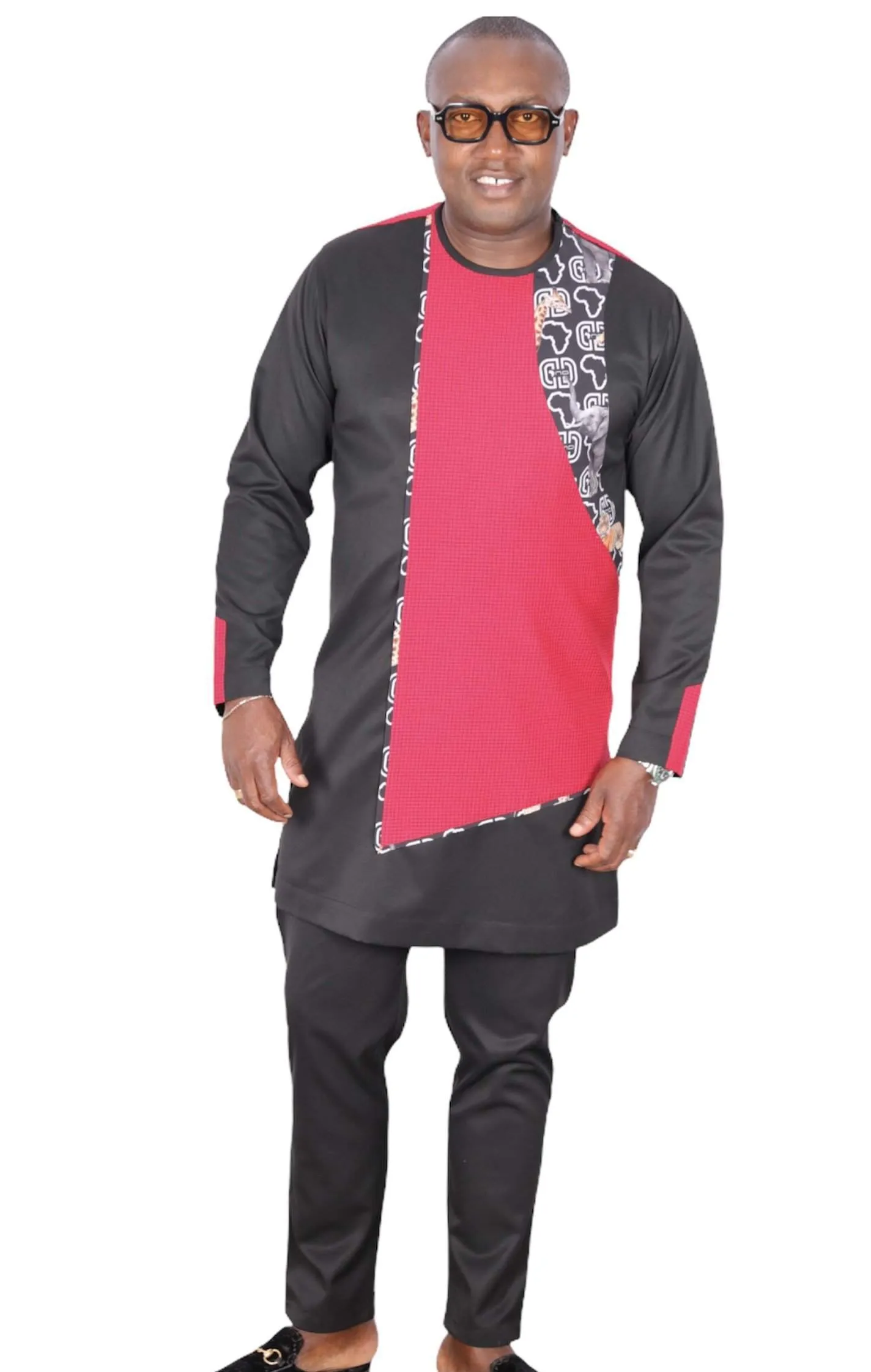 African Senator Dress Black