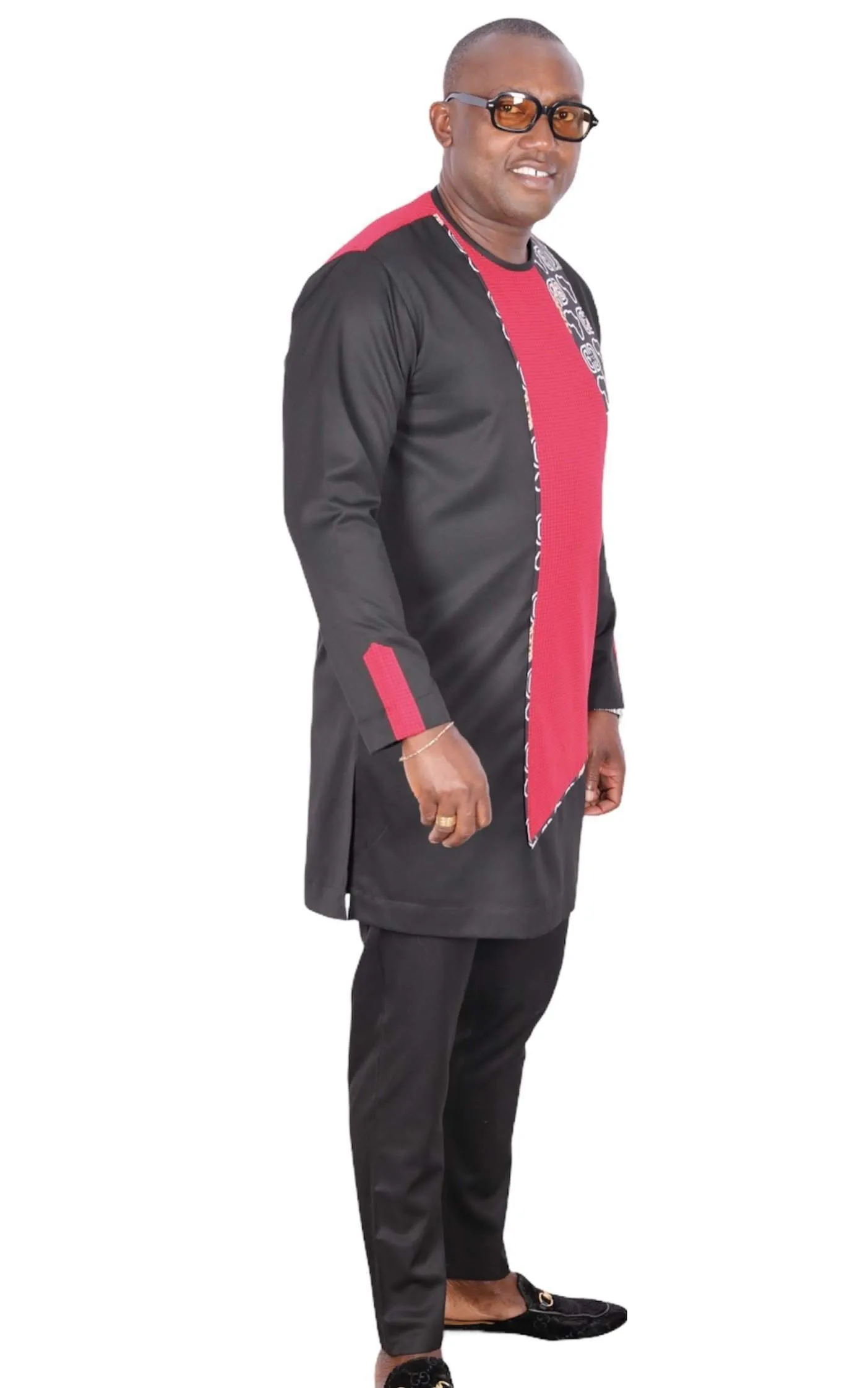 African Senator Dress Black