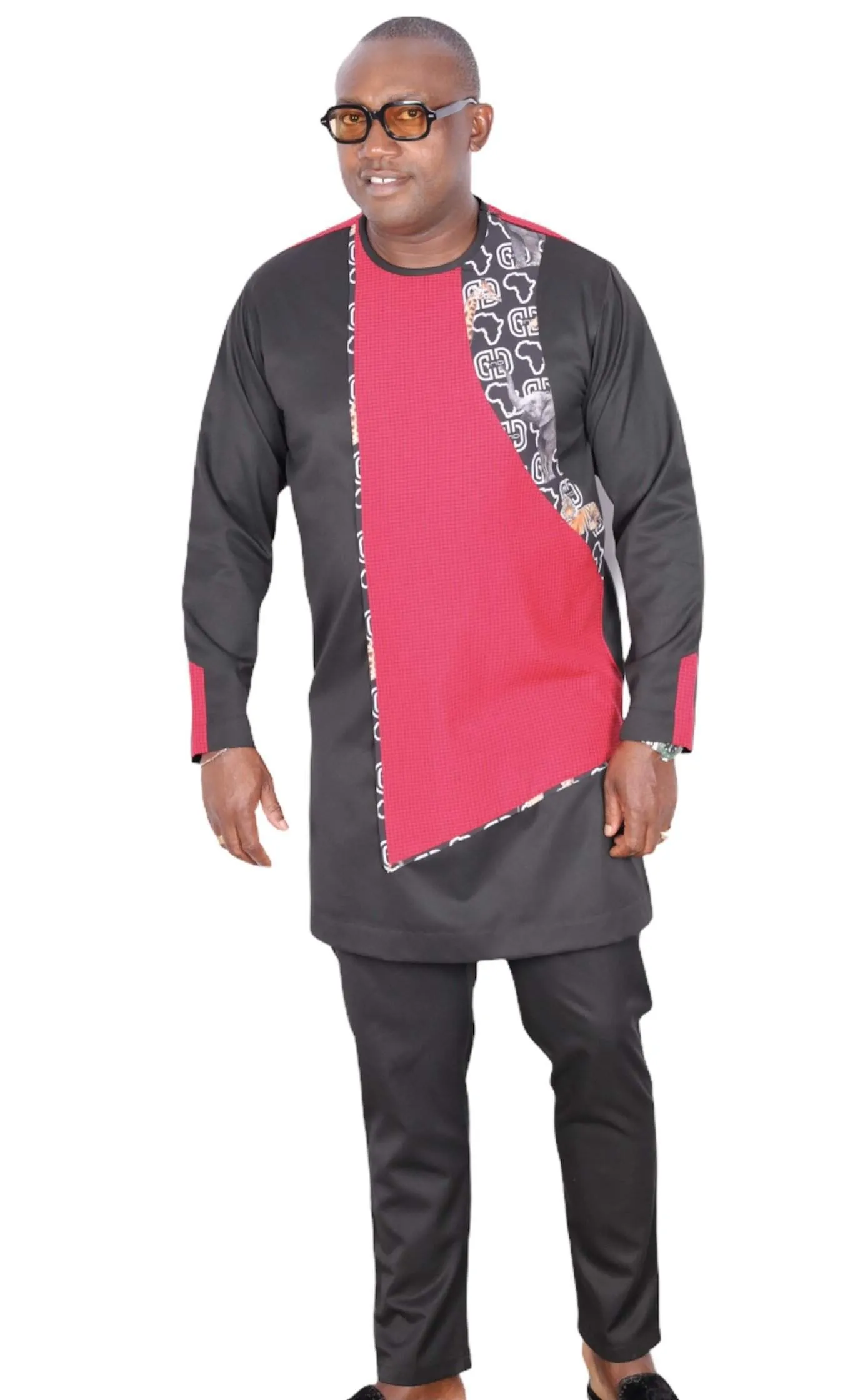 African Senator Dress Black