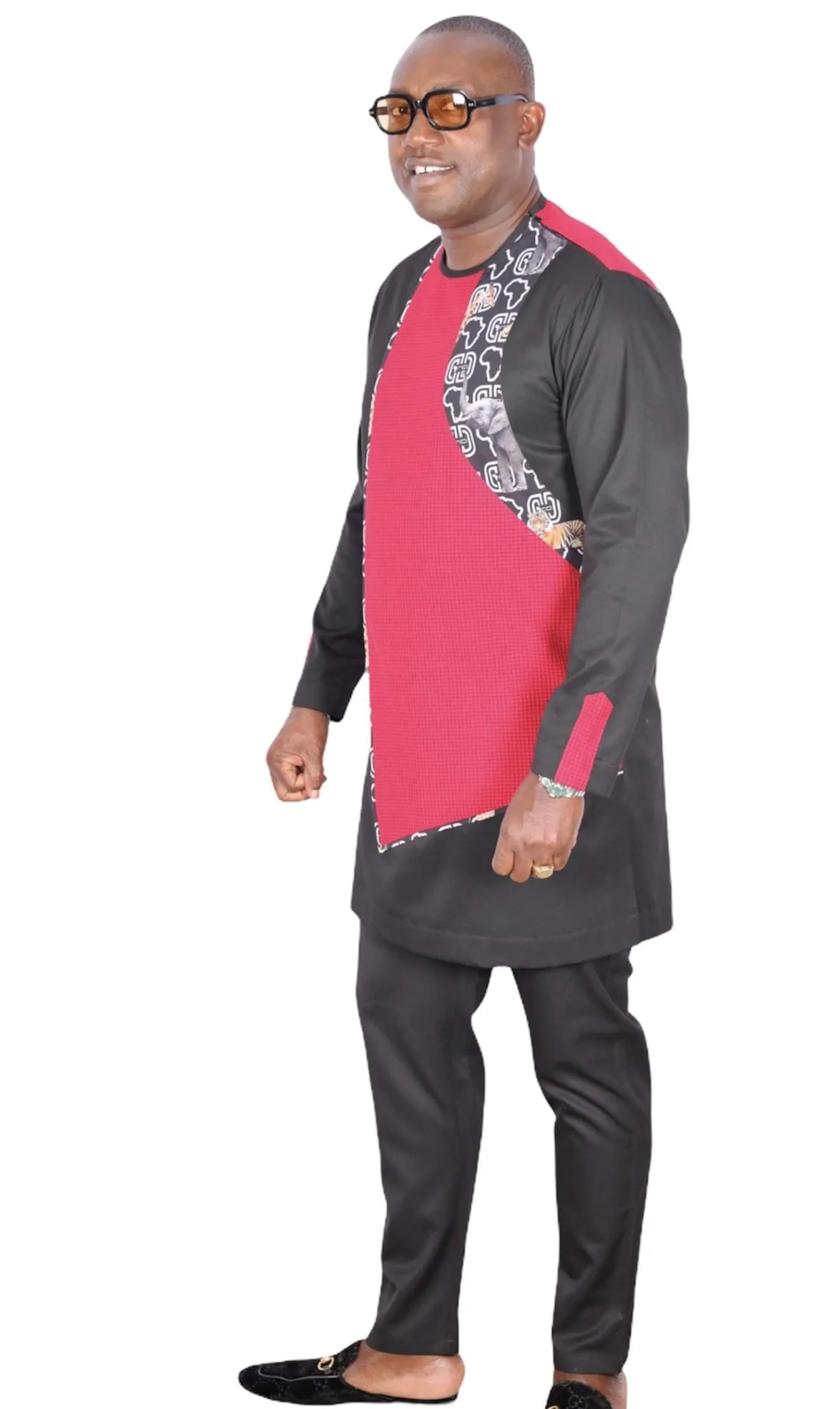 African Senator Dress Black