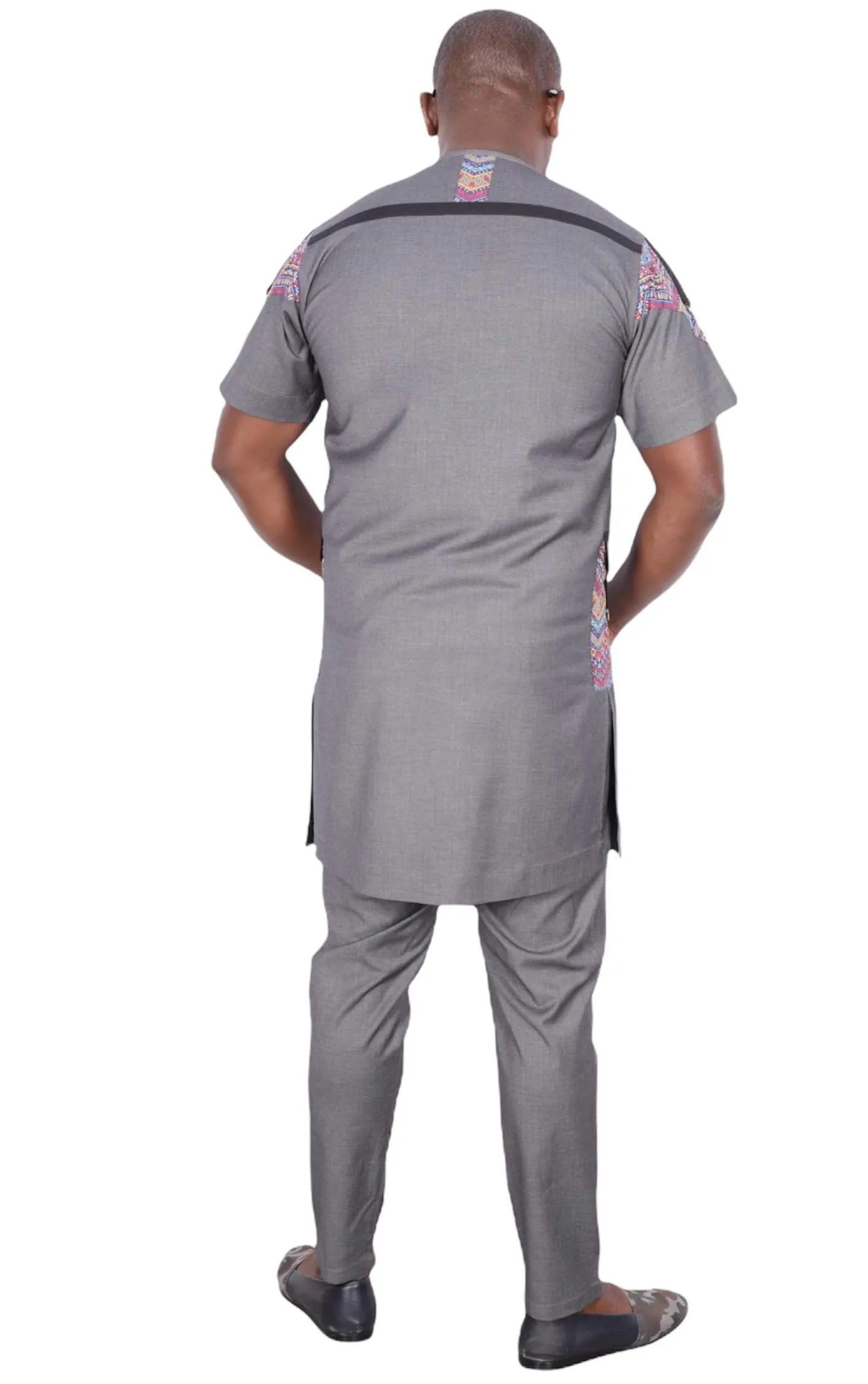 African Senator Dress Grey