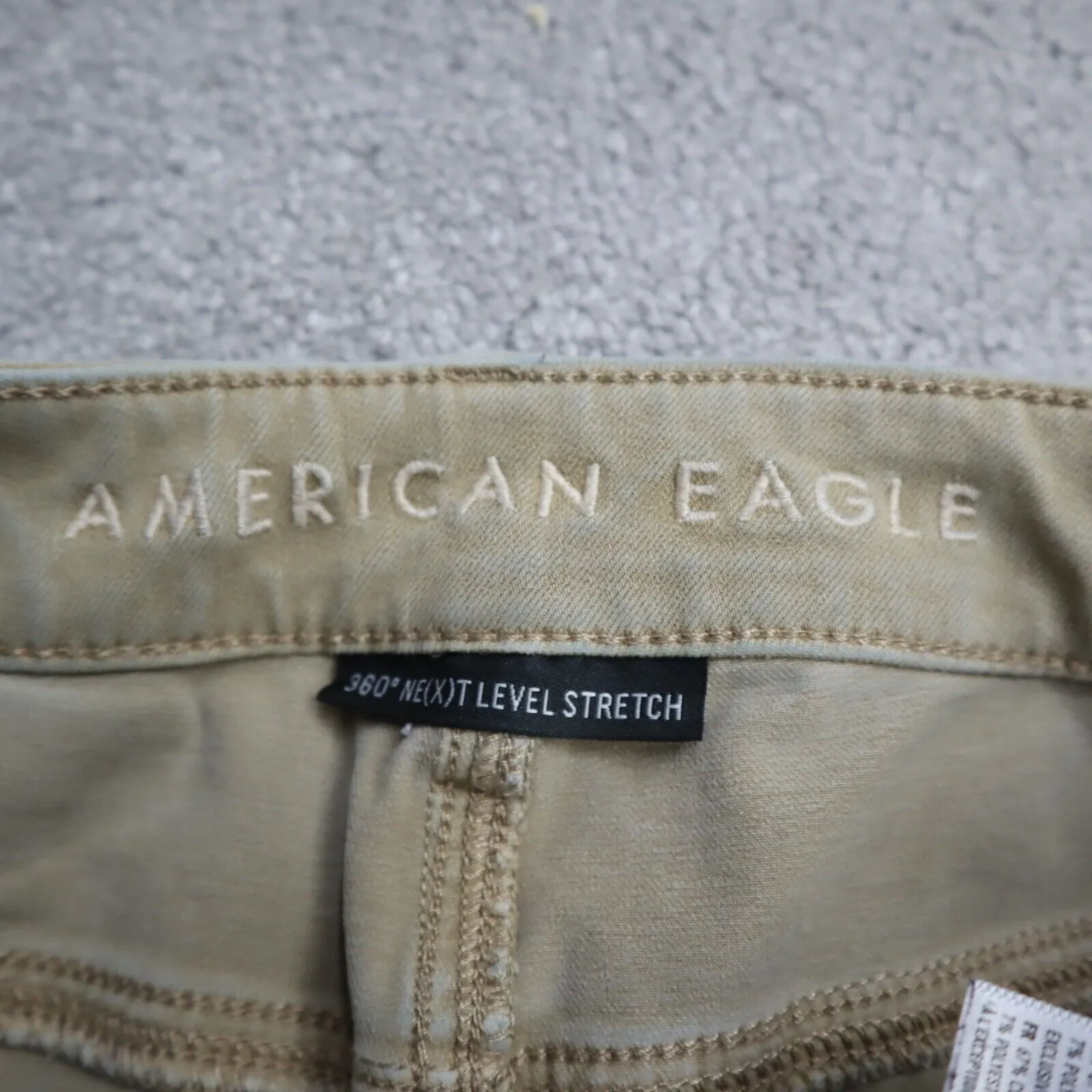 American Eagle Womens Jeans Skinny Leg Mid Rise Flat Front Khaki Size 6 Long