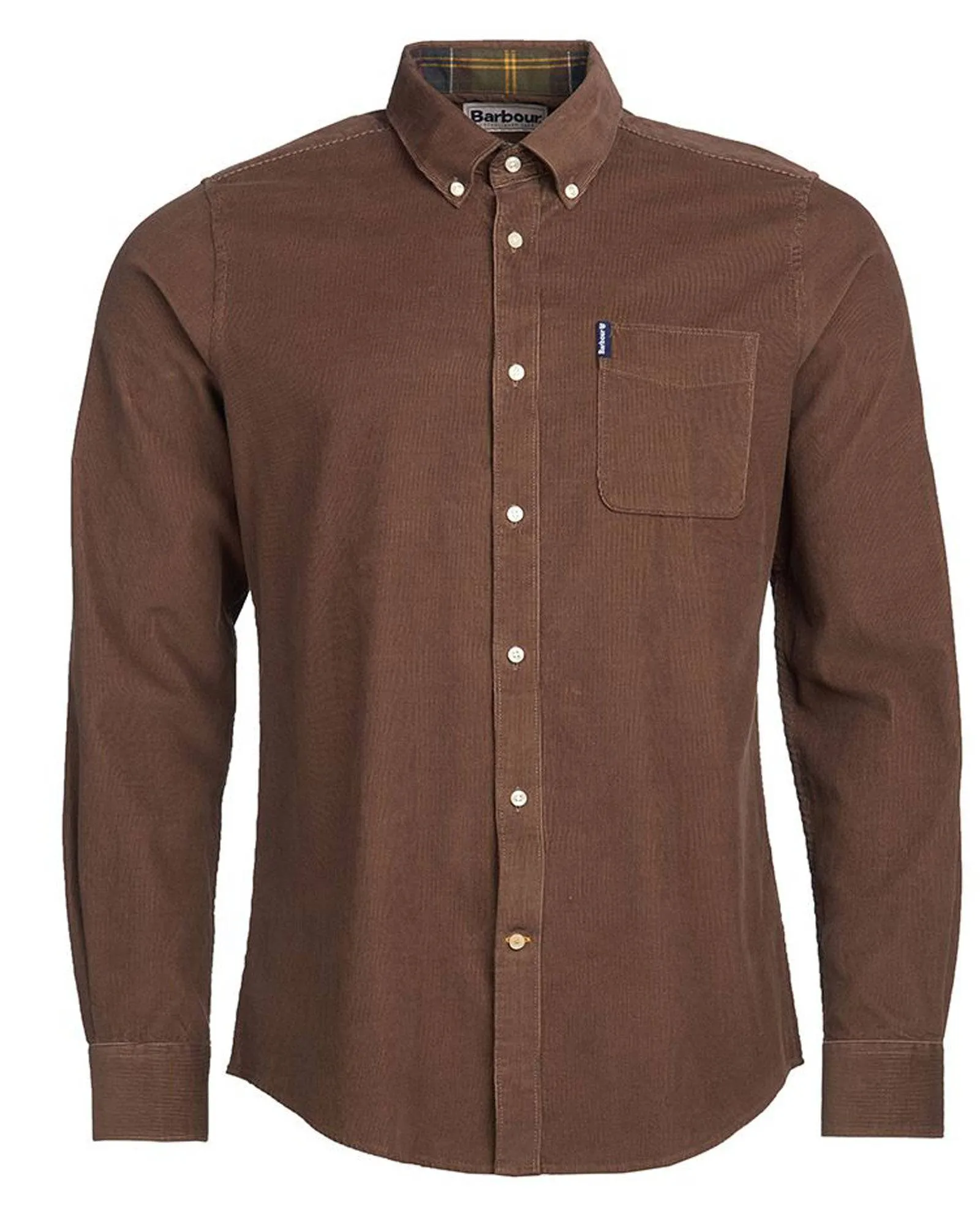 Barbour Cord 2 Cordoroy Button Down Collar Tailored Button Up Shirt In Brown