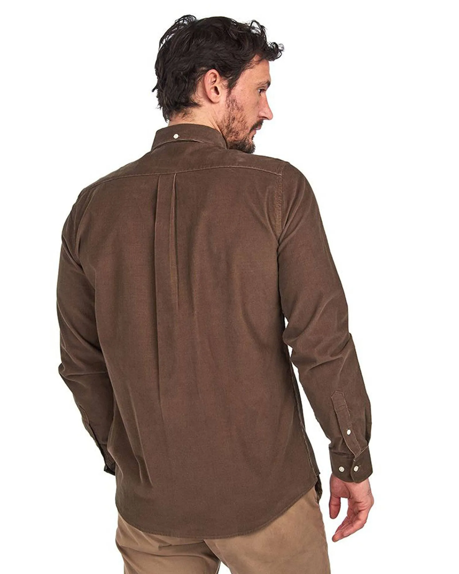 Barbour Cord 2 Cordoroy Button Down Collar Tailored Button Up Shirt In Brown