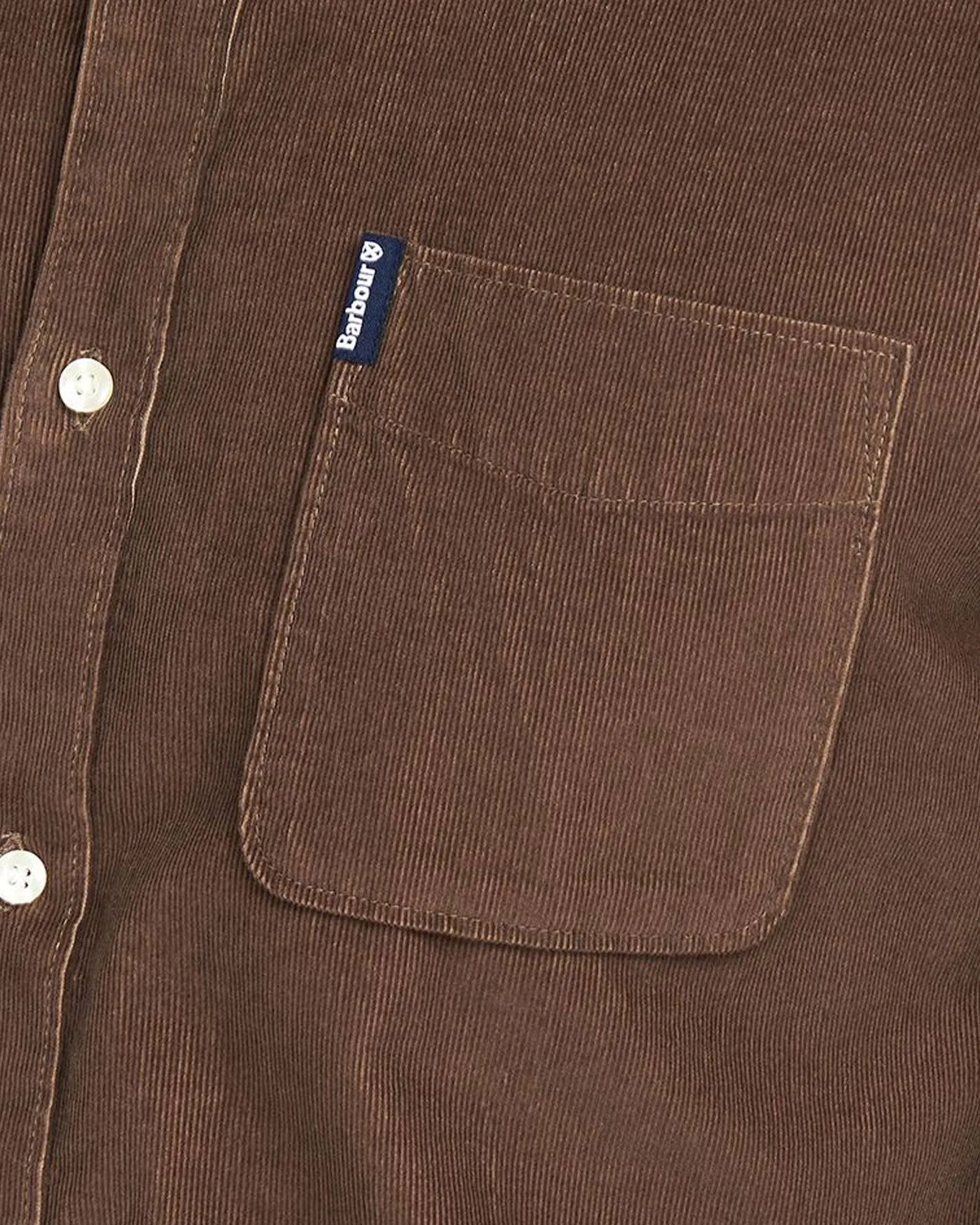 Barbour Cord 2 Cordoroy Button Down Collar Tailored Button Up Shirt In Brown