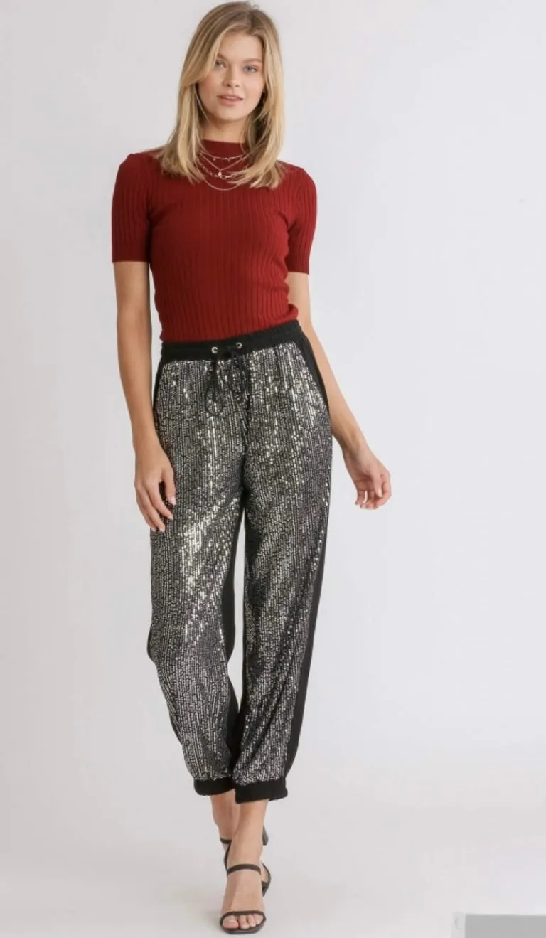 Bling Sequin Jogger Pants