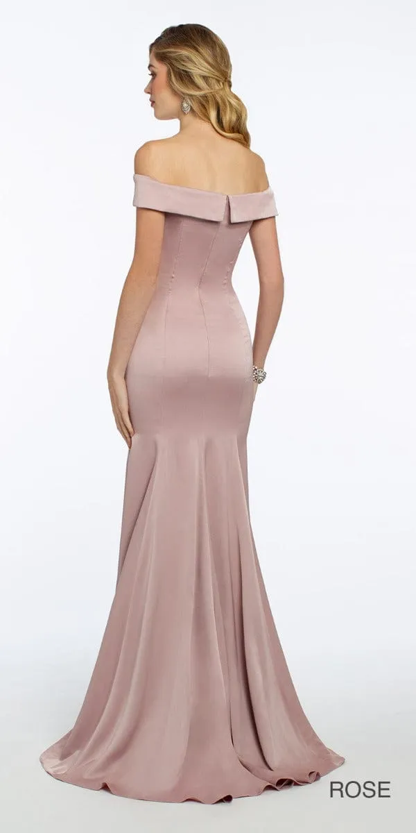 Crepe Off the Shoulder Mermaid Dress - Plus