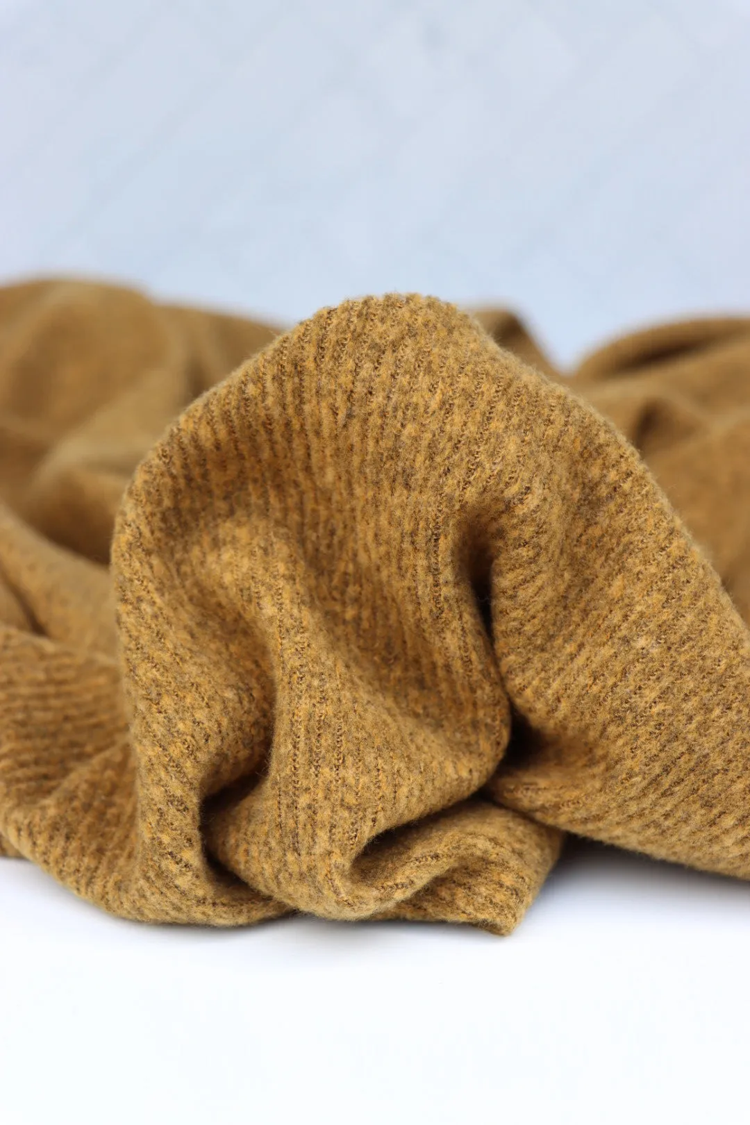 Dark Mustard Brushed 2x1 Ribbed Sweater Knit