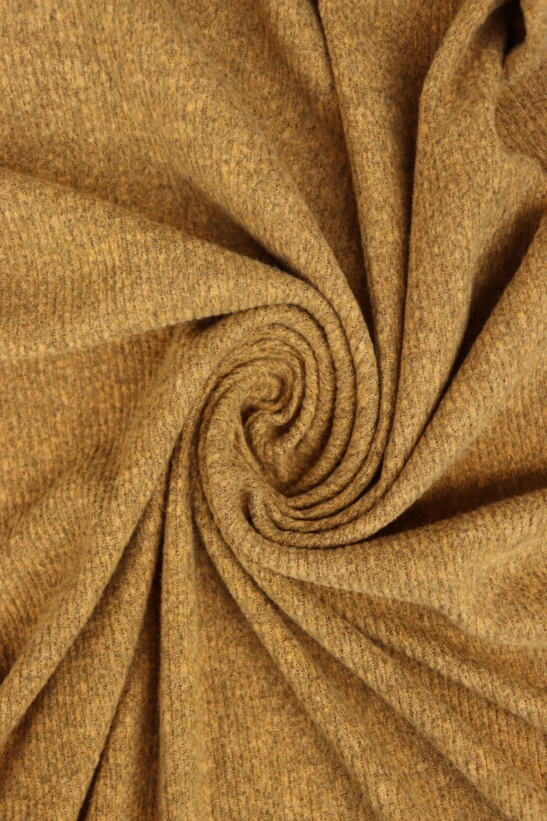 Dark Mustard Brushed 2x1 Ribbed Sweater Knit