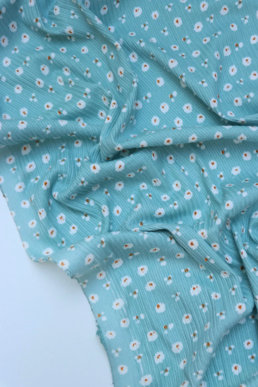 Dita on Aqua Yummy 4x2 Rib Knit
