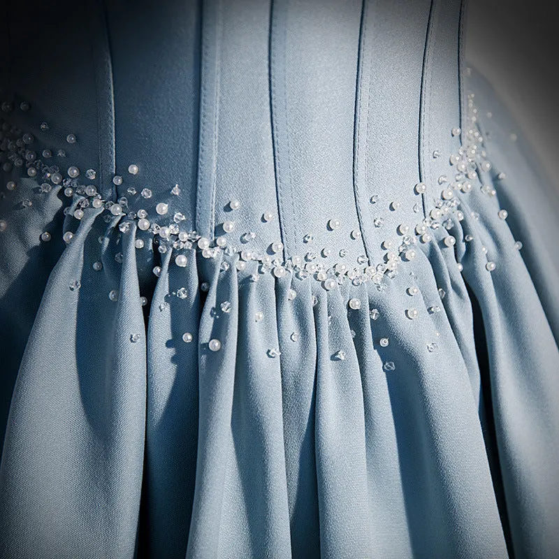 French Style Satin Princess Gown Sweet 16 Party Dress Formal Evening Dress 296