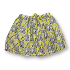 Girls Mini Boden Size 2/3 Gray & Yellow Floral Elastic Waist Skirt