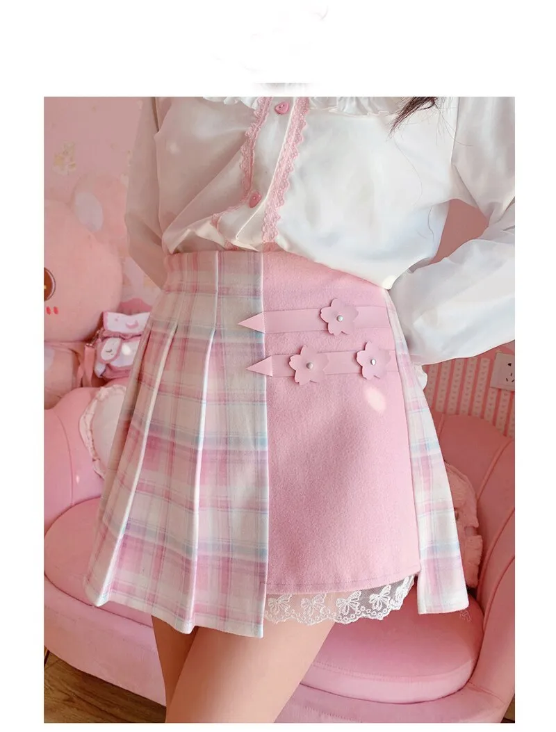 Kawaii School Girl High Waist Plaid Mini Skirt