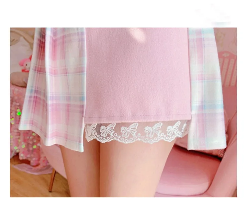 Kawaii School Girl High Waist Plaid Mini Skirt