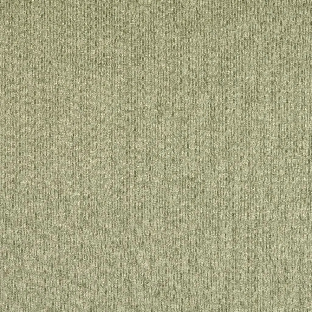Khaki Melange Ribbed Knit Fabric