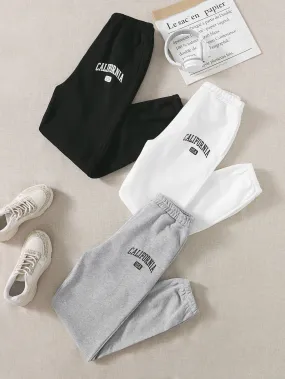 Letter High Waist Long Women Sweatpants