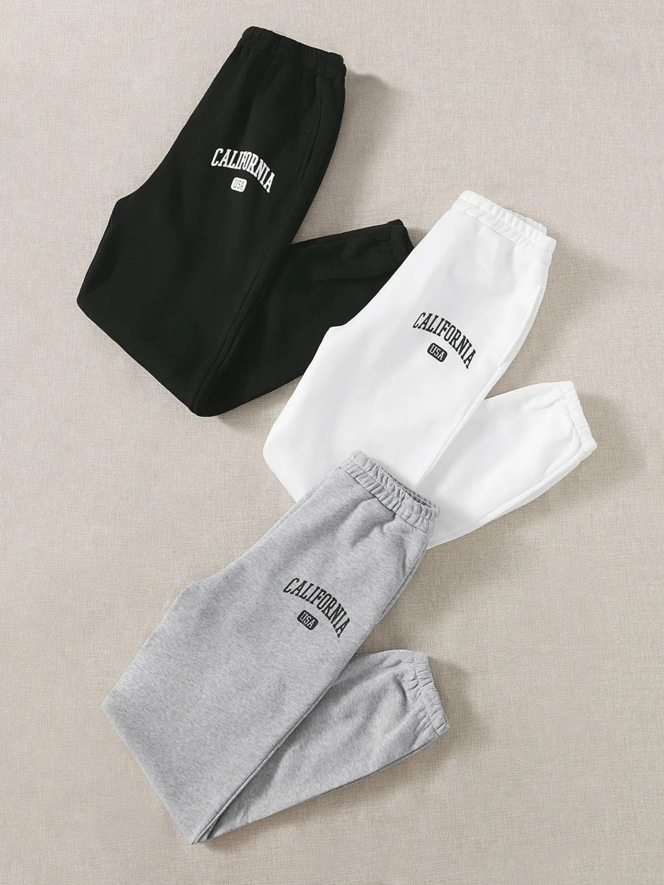 Letter High Waist Long Women Sweatpants