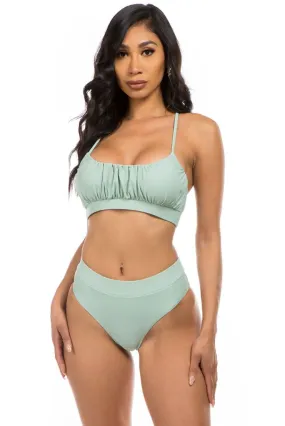 Mirah Ruched Bikini (Sold Separately) - Mint Green