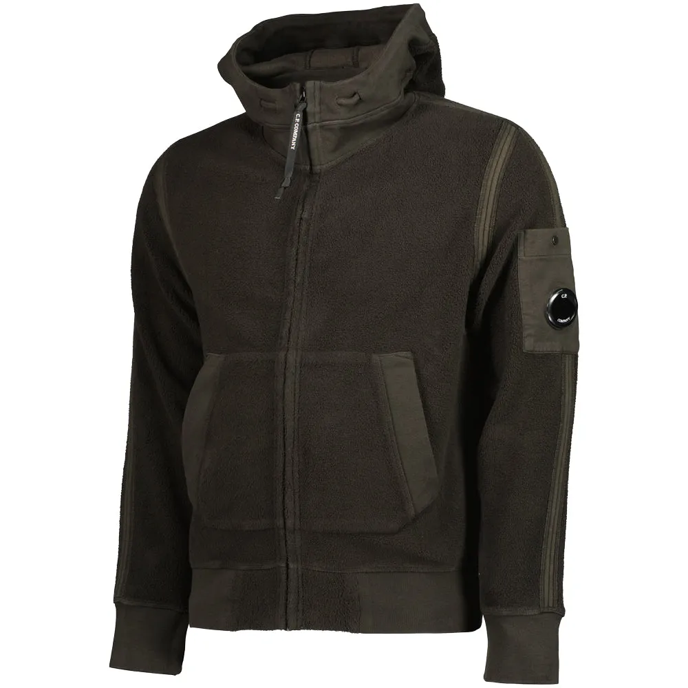 Polar Fleece Zip Up Hooded Lens Sweatshirt