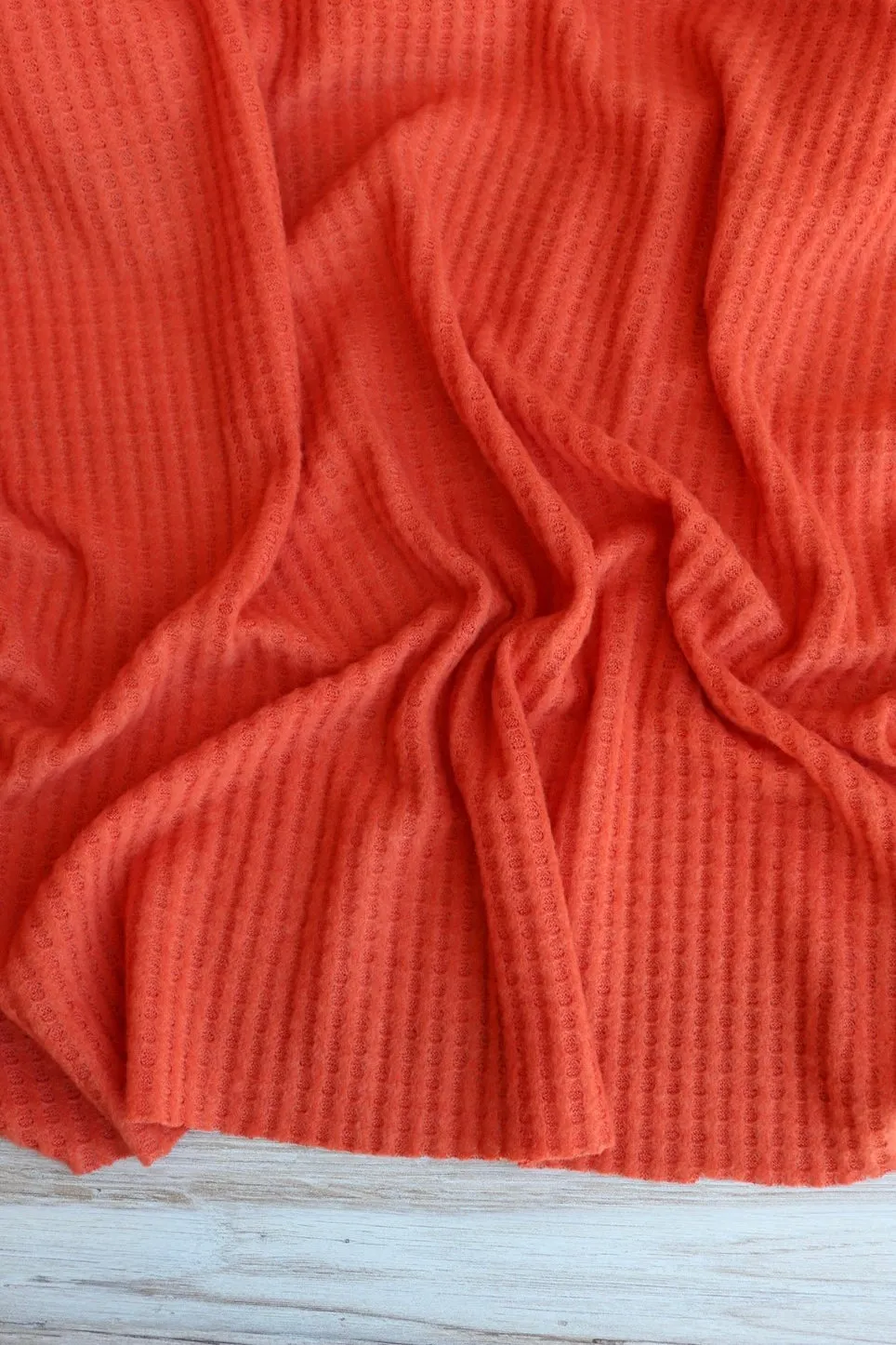 Pumpkin Brushed Waffle Sweater Knit