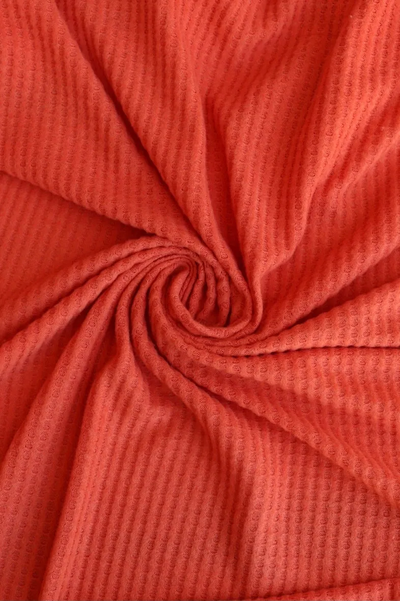 Pumpkin Brushed Waffle Sweater Knit