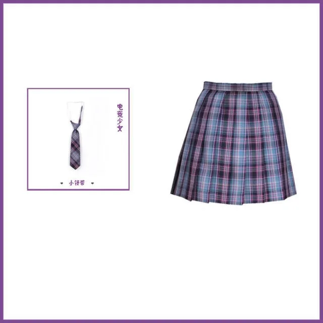 Purple Jk Plaid Mini Skirt