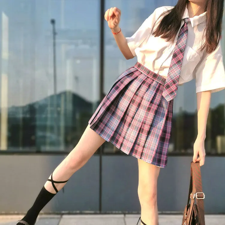 Purple Jk Plaid Mini Skirt