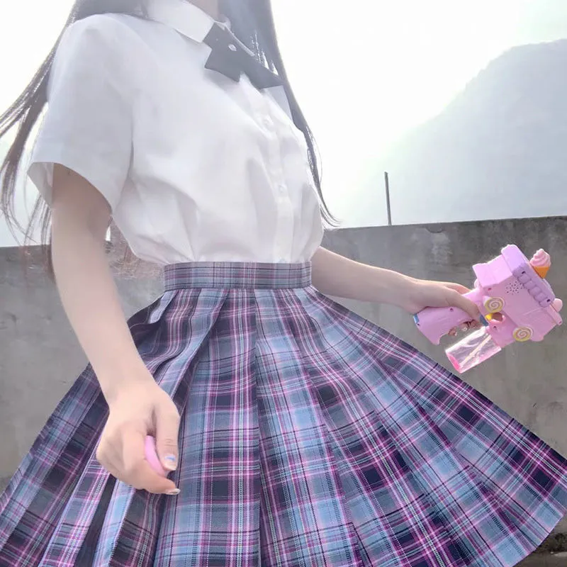 Purple Jk Plaid Mini Skirt