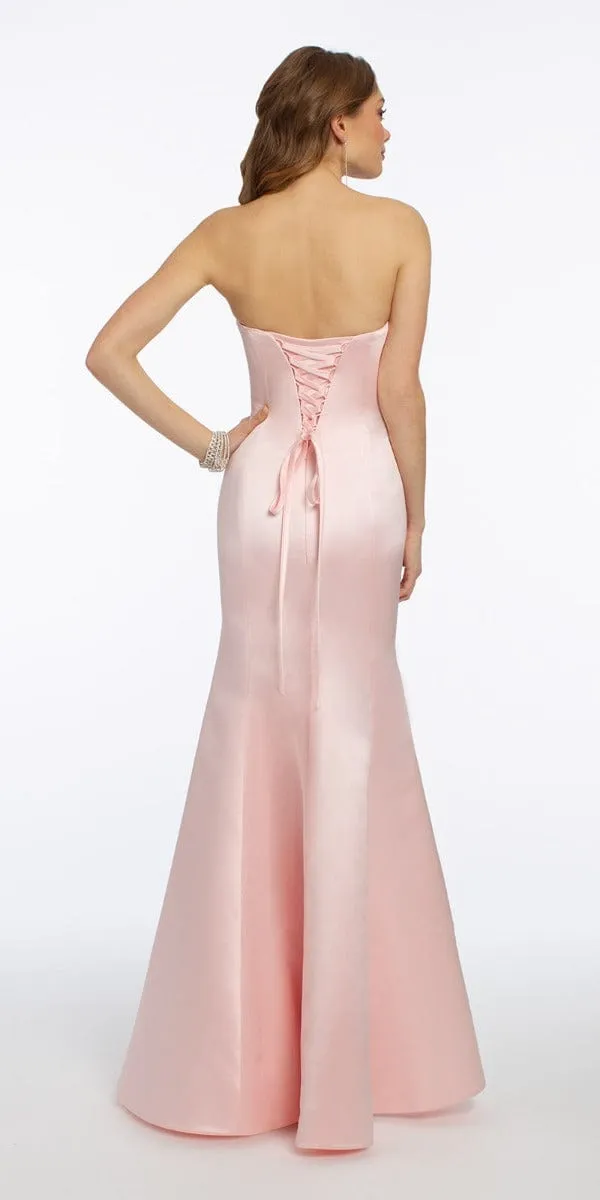 Satin Strapless Mermaid Dress - Missy