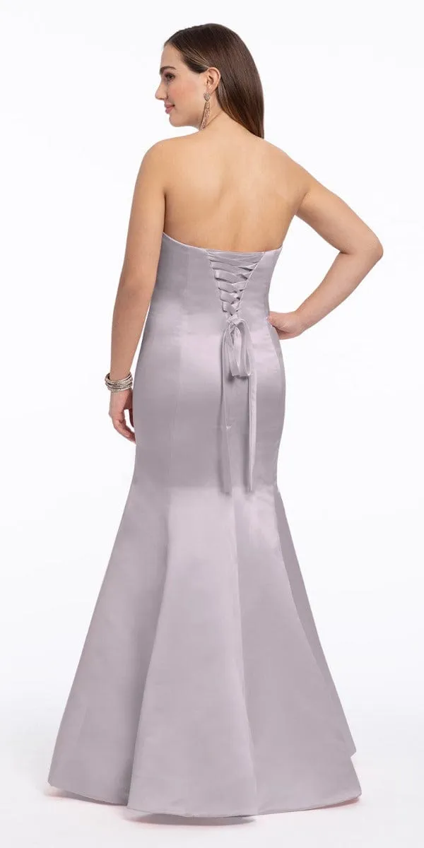 Satin Strapless Mermaid Dress - Missy