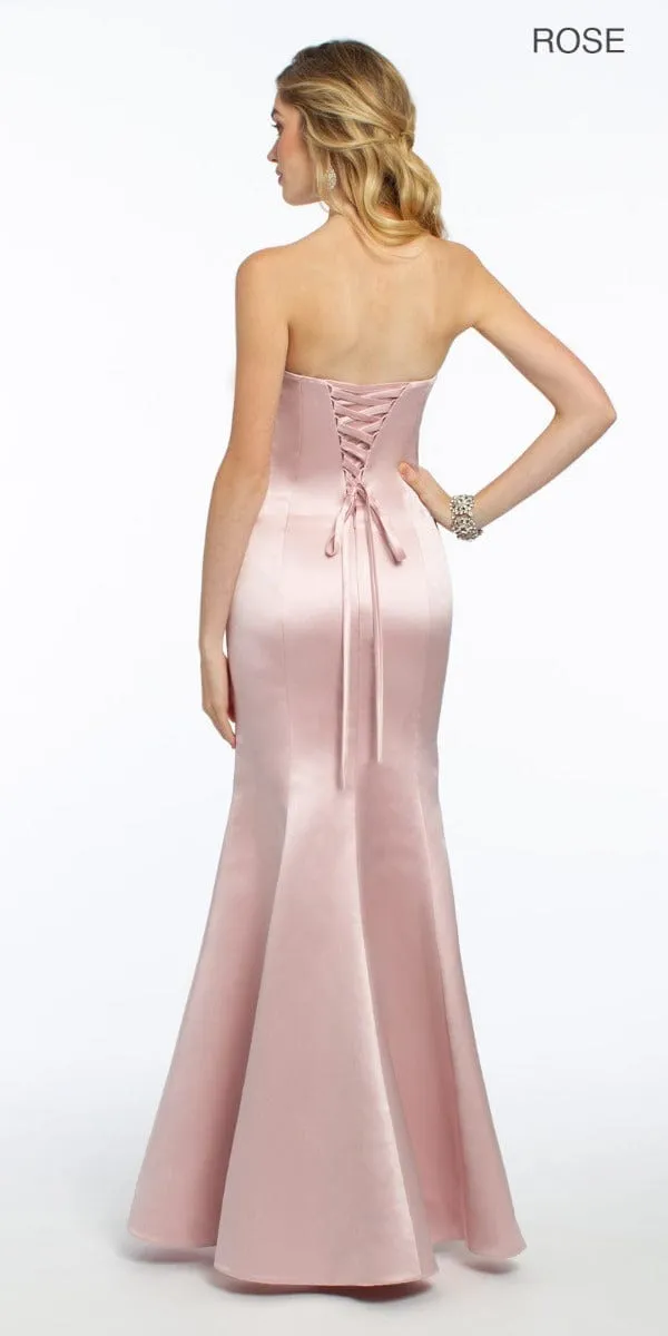 Satin Strapless Mermaid Dress - Missy