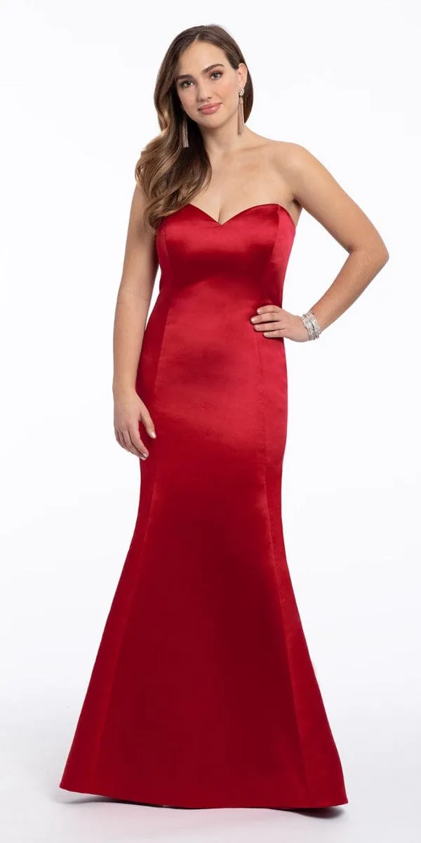 Satin Strapless Mermaid Dress - Missy