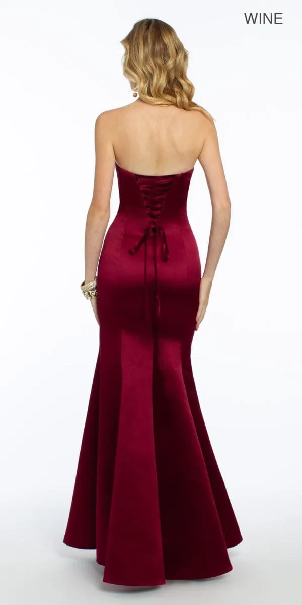 Satin Strapless Mermaid Dress - Missy
