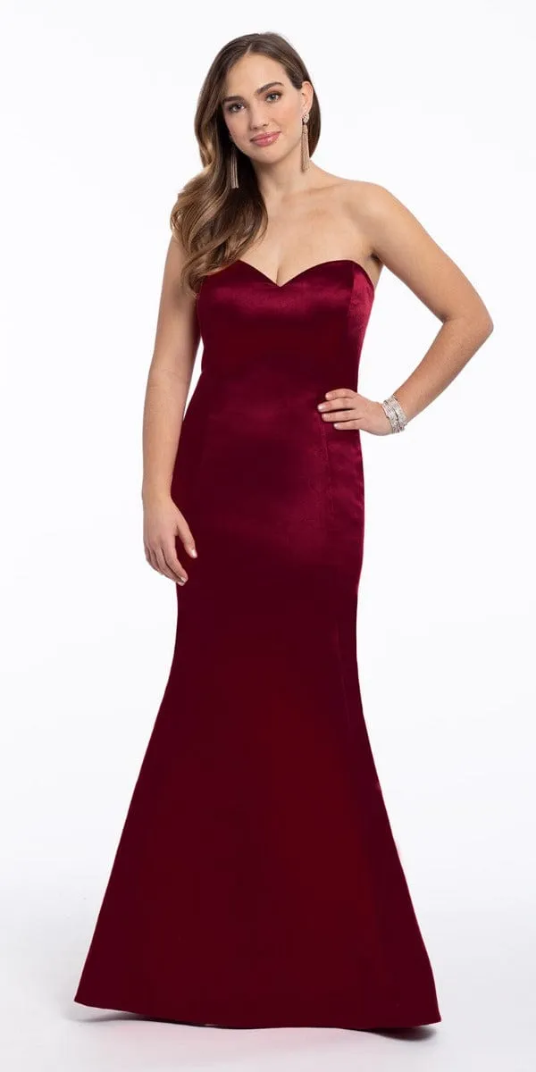 Satin Strapless Mermaid Dress - Missy
