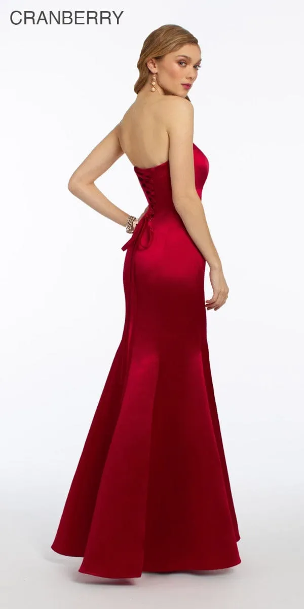 Satin Strapless Mermaid Dress - Missy