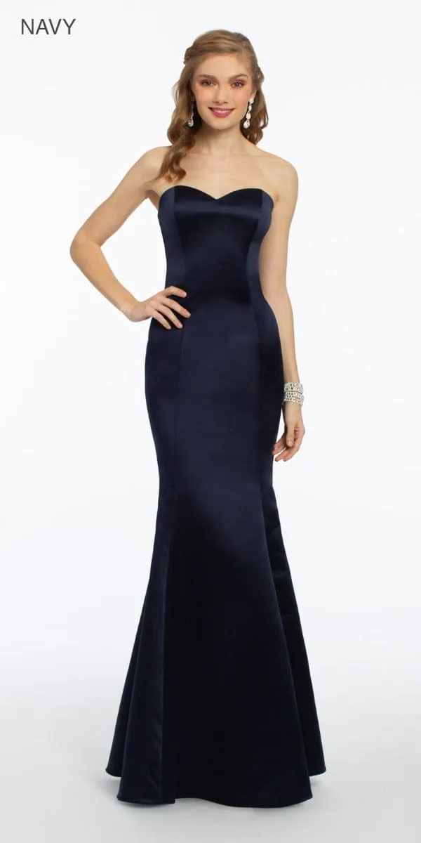 Satin Strapless Mermaid Dress - Missy