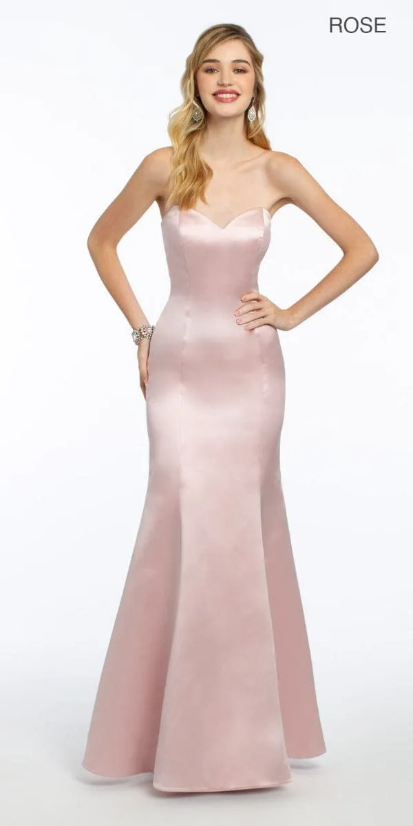 Satin Strapless Mermaid Dress - Missy