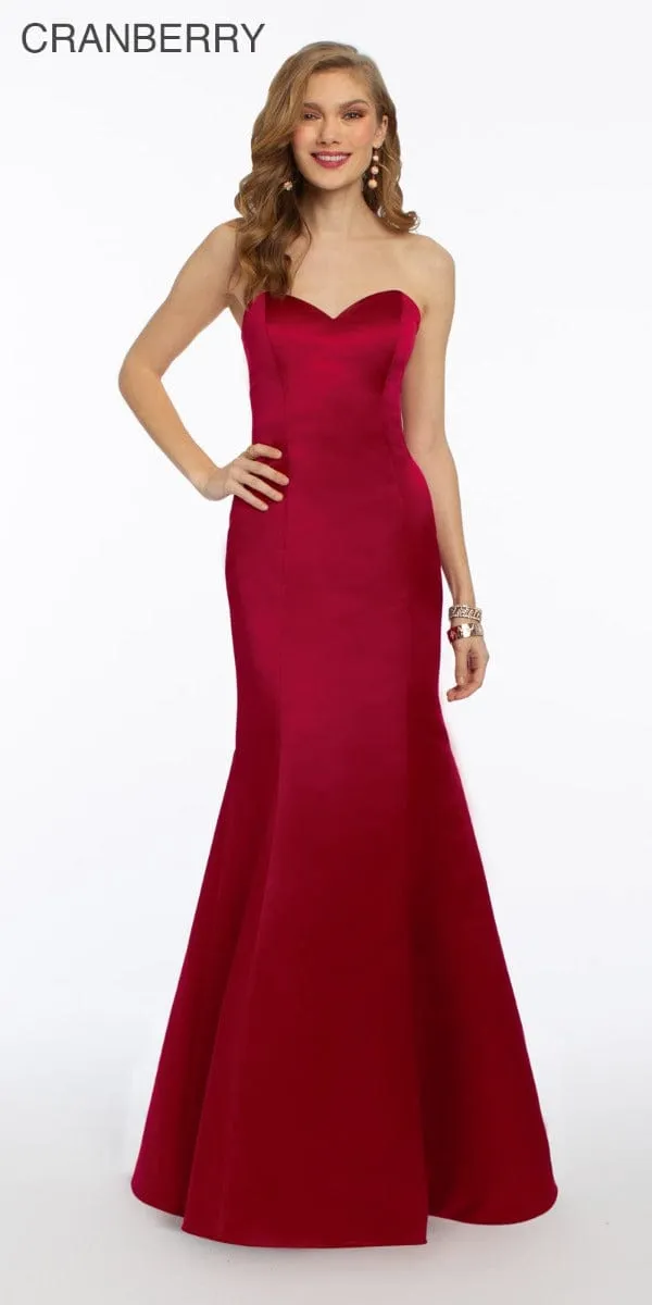 Satin Strapless Mermaid Dress - Missy