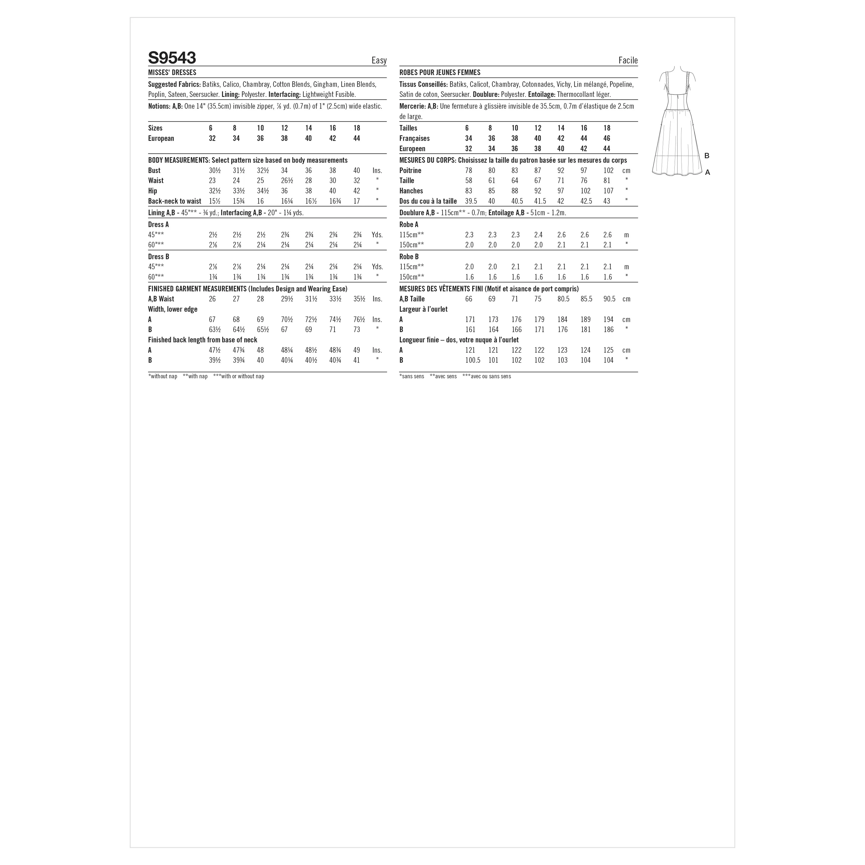 Simplicity pattern 9543 Midi or Knee Length Dresses