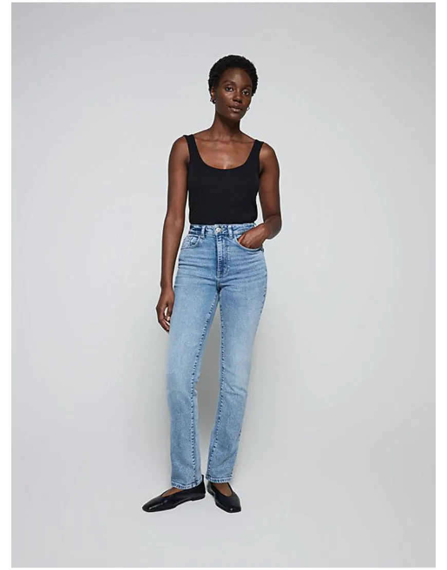 Slim Straight Jeans in Mid Blue