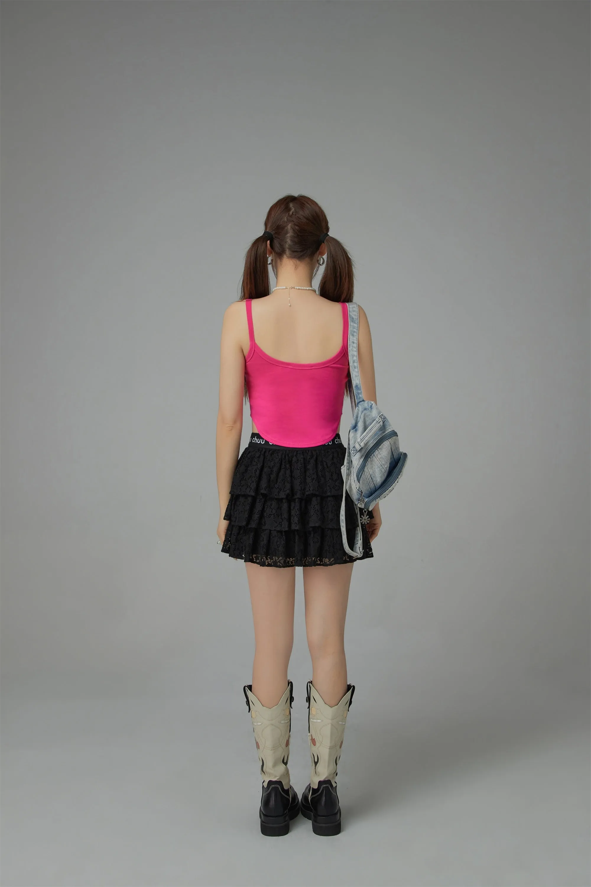 Star Lace Frill Mini Skirt