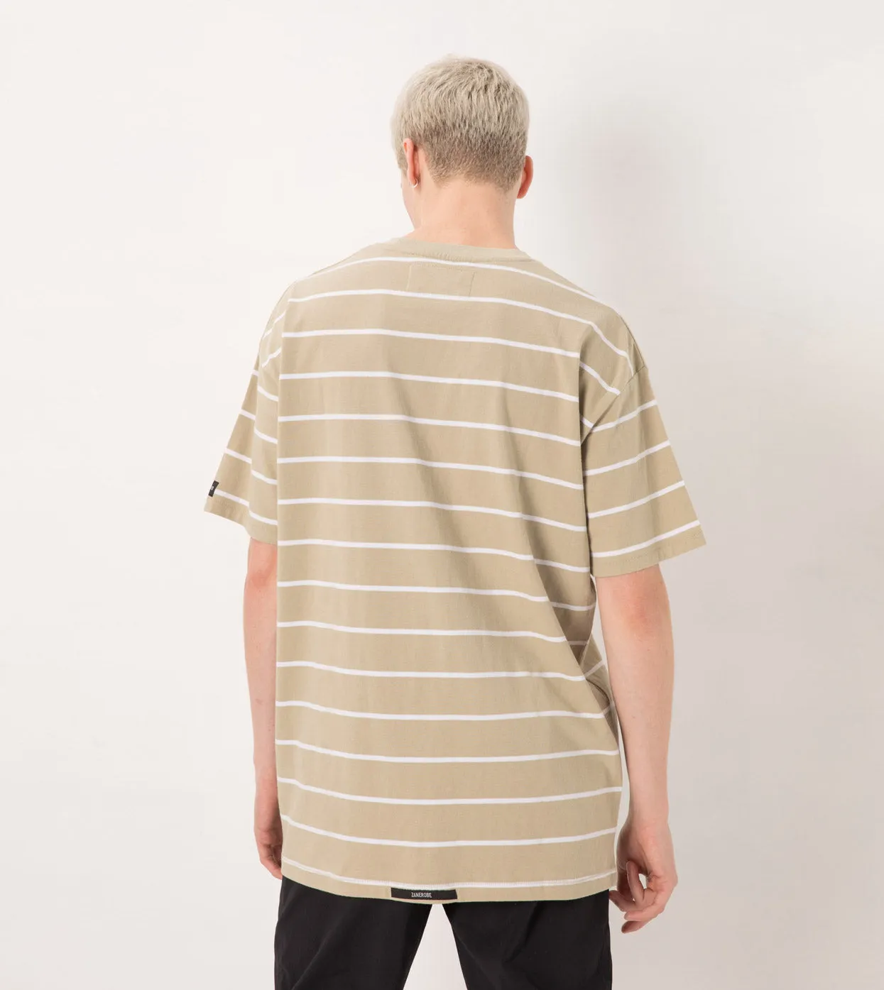 Stripe Box Tee Moss/White - Sale