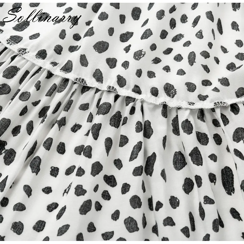 VenusFox Red Ruffles Leopard Summer Boho Skirts