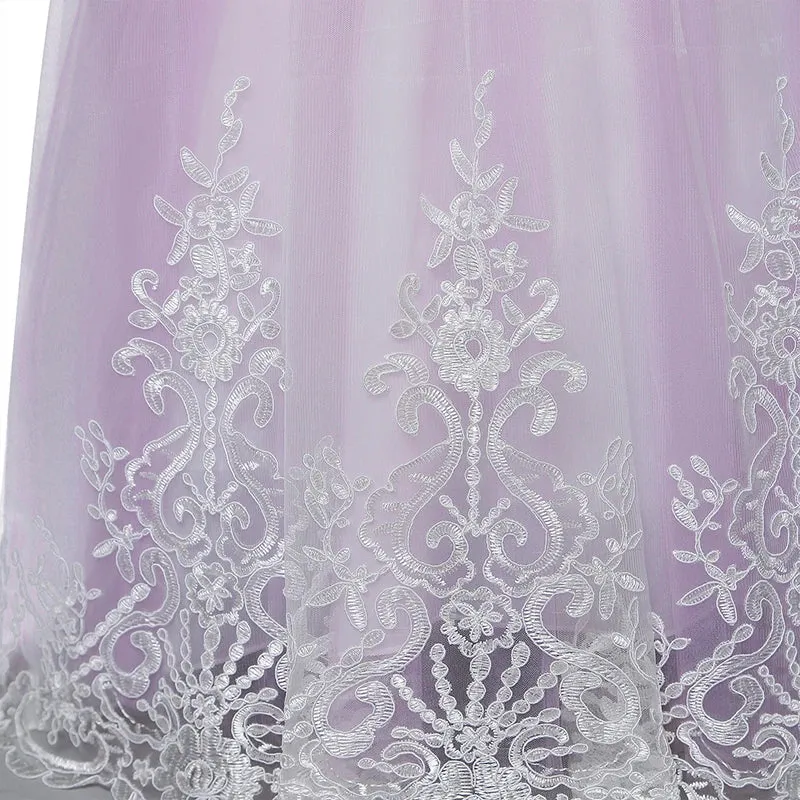 Wedding Dresses for Girls Elegant Flower Princess Long Gown Baby Girl Christmas Dress Size 6 12 14 Years